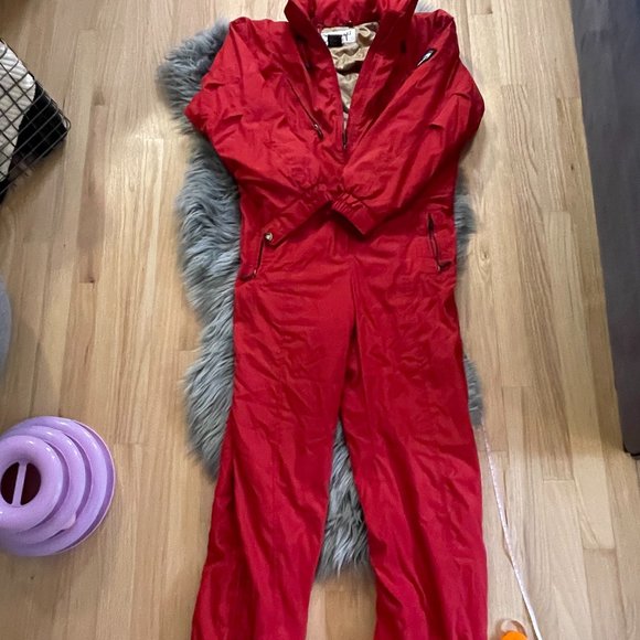 EUC Obermeyer Ladies Vintage One Piece Snowsuit, Size 8P. Red - Picture 11 of 11
